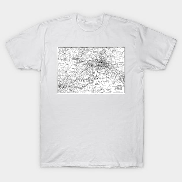 Berlin and Surrounding Areas Map (1911) T-Shirt by Bravuramedia